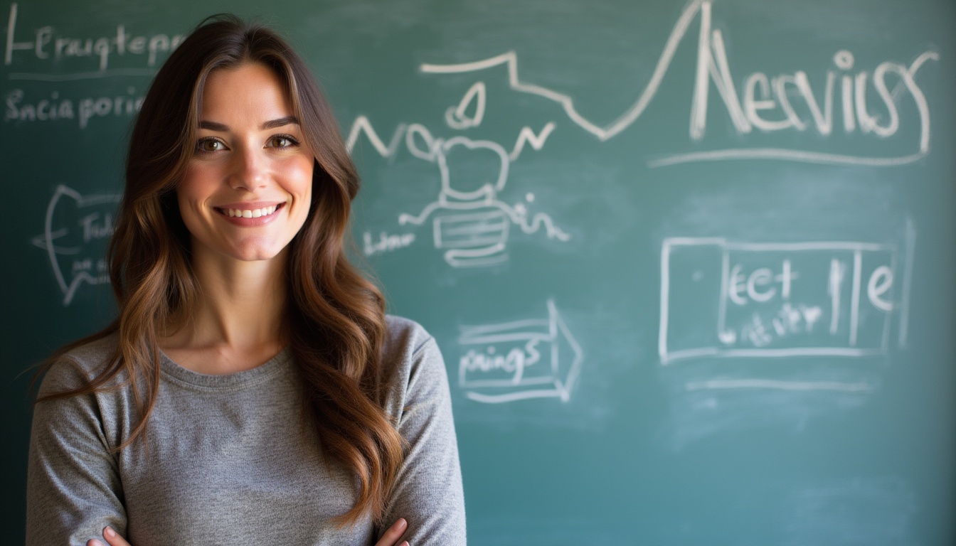 O educatoare zâmbitoare se joacă cu copii fericiți într-o grădiniță luminoasă, simbolizând bucuria profesiei de educatoare.